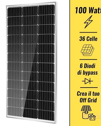 Pannello Solare Fotovoltaico 100W 12V Super ☀️🔋