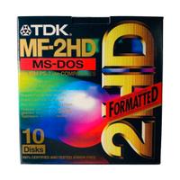 TDK MF-2HD MS-DOS FORMATTED 10 pc - 1,44Mb - NUOVO