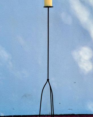 Candelabro da terra Vintage in ferro battuto