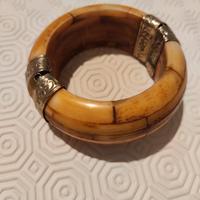 Bracciale da polso in osso e metallo