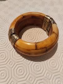 Bracciale da polso in osso e metallo