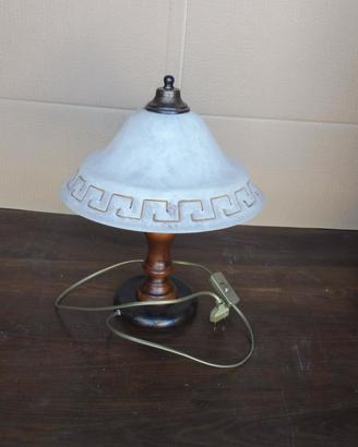 Lampada antica per comodino legno