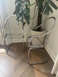 Quattro sedie design vintage acciaio