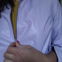 Giacca Vintage giacchetta viola feste con cerniera