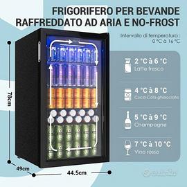Frigorifero per bevande con porta in vetro