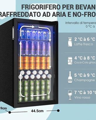 Frigorifero per bevande con porta in vetro