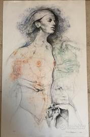 Litografia Renzo Vespignani “nudi femminili”