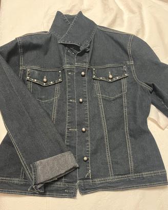 Giubbino in jeans blu scuro