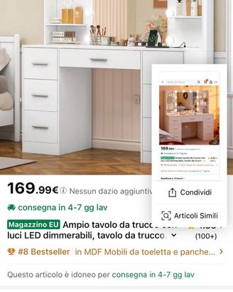 Vanity da trucco