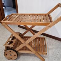 Carrello portavivande in teak da giardino