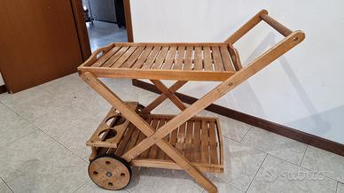 Carrello portavivande in teak da giardino