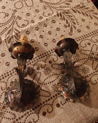 Coppia lampadari da parete in rame 