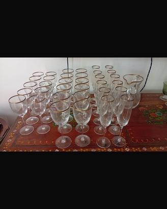 Set di bicchieri cristallo e oro maestri vetrai