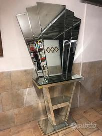 Consolle artigianale con specchio a Ventaglio