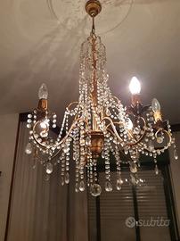 lampadario swarovski placcati oro zecchino 