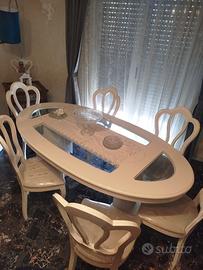 tavolo e sedie stile ottocento inglese