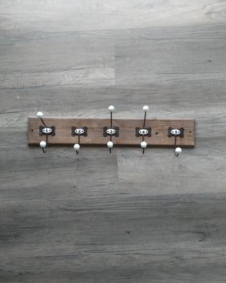 Appendiabiti Shabby Chic in legno e metallo
