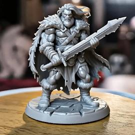 Miniatura Barbaro D&D Heroquest/dnd/HQ/in resina