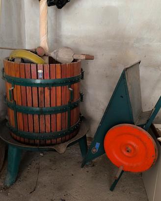 torchio per uva con pigiatrice 