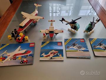 lego aereo e elicottero anni 1980 1990 con istruzi