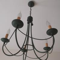 completo ferro battuto lampadario con lumi