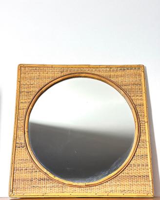 Specchio in Bambù Vintage Anni 60 - Made in italy