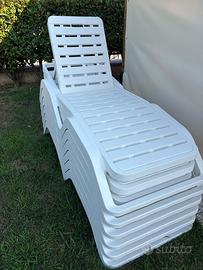Sdraio / Lettini da Giardino in Plastica Bianca