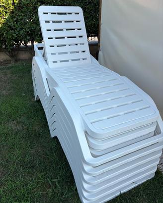 Sdraio / Lettini da Giardino in Plastica Bianca