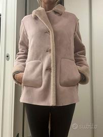 Giacca montone sintetico rosa cipria – come nuova