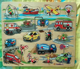 Puzzle in legno con pomelli – 1/3 anni