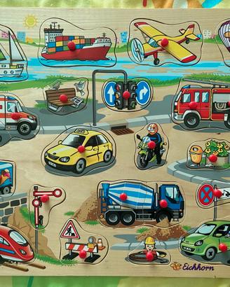 Puzzle in legno con pomelli – 1/3 anni