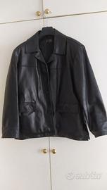 GIACCA IN VERA PELLE,  NERA, IMBOTTITA, da donna-