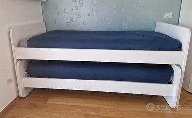 Letto singolo con secondo letto estraibile
