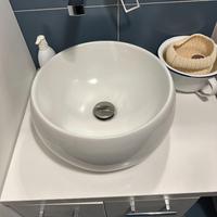 Lavabo d'appoggio 33 cm in ceramica bianco lucido