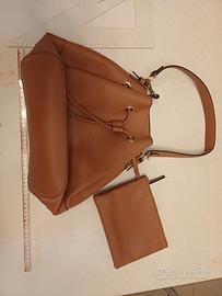 borsa pelle marrone