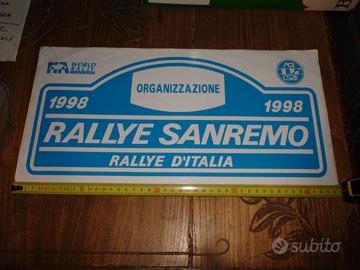 Rally  Sanremo 1998 targa cofano adesiva FIA WRC