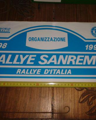 Rally  Sanremo 1998 targa cofano adesiva FIA WRC