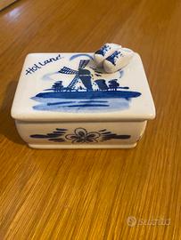Scatolina in ceramica Vintage stile Delft