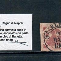 1858 NAPOLI 2 GRANA CARMINIO CUPO 1° TAVOLA MANZON