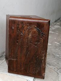 cassetta porta oggetti antica intarsiata a nano