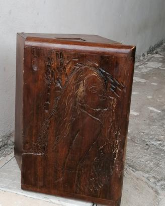 cassetta porta oggetti antica intarsiata a nano