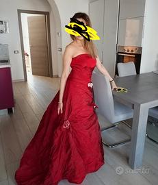 vestito da sposa bordeaux 