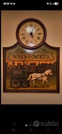 orologio da parete vintage legno dipinto a mano