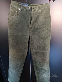 pantaloni pelle scamosciata donna 