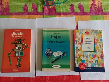 3 libri Valori,giochi di società,frasi occasioni