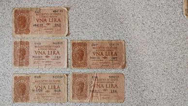Set Lire Italiane cartamoneta 1944 luogotenenza