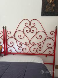 Coppia spalliere ferro battuto rosse
