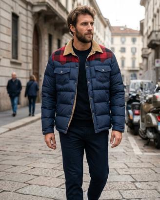 Piumino Penfield Trailwear Blu e tartan R/N 
