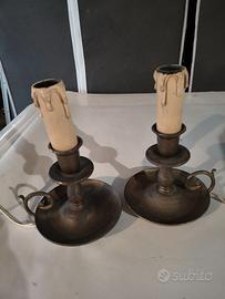 COPPIA ABAT JOUR IN BRONZO