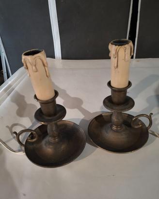 COPPIA ABAT JOUR IN BRONZO